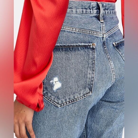 Agolde Jamie Blue Jeans High Rise Distressed Frayed Hems Size 24 - Picture 8 of 12